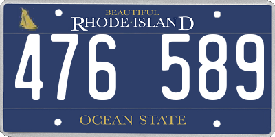 RI license plate 476589