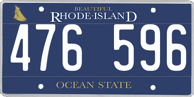 RI license plate 476596