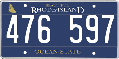 RI license plate 476597