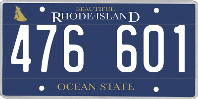 RI license plate 476601