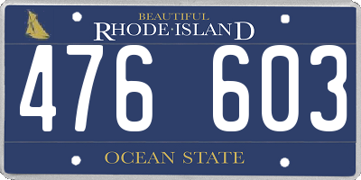 RI license plate 476603