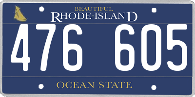 RI license plate 476605