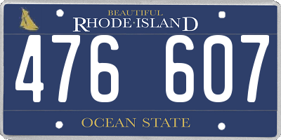 RI license plate 476607