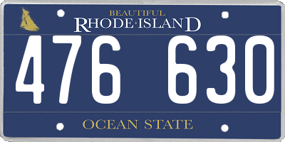 RI license plate 476630