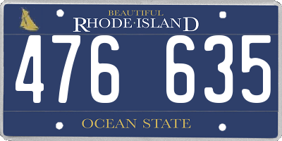 RI license plate 476635
