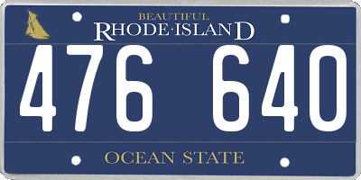 RI license plate 476640