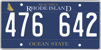 RI license plate 476642