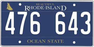 RI license plate 476643