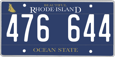 RI license plate 476644