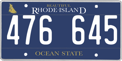 RI license plate 476645