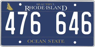 RI license plate 476646