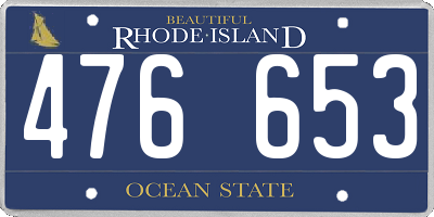 RI license plate 476653