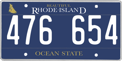 RI license plate 476654