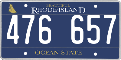RI license plate 476657