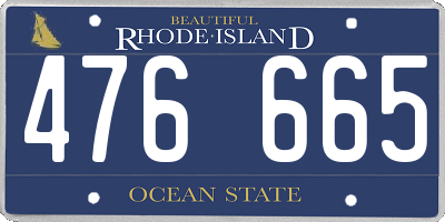 RI license plate 476665