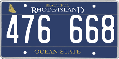 RI license plate 476668