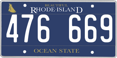RI license plate 476669