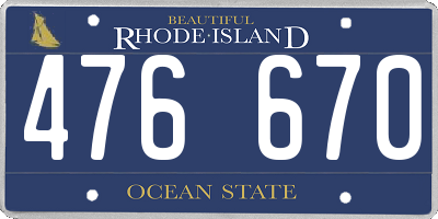RI license plate 476670