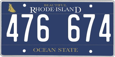 RI license plate 476674