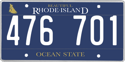 RI license plate 476701