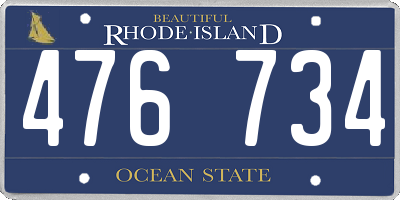 RI license plate 476734
