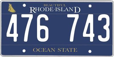 RI license plate 476743
