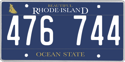 RI license plate 476744