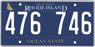 RI license plate 476746