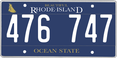 RI license plate 476747