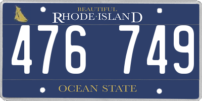 RI license plate 476749