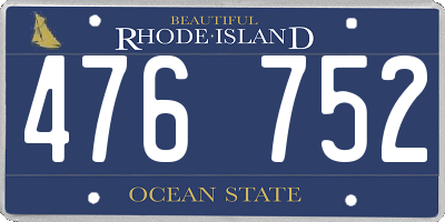 RI license plate 476752