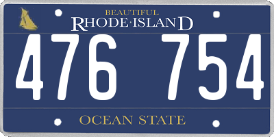 RI license plate 476754
