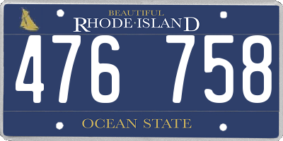 RI license plate 476758