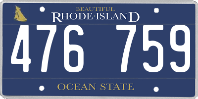 RI license plate 476759