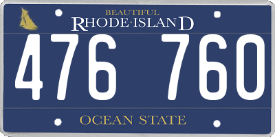 RI license plate 476760