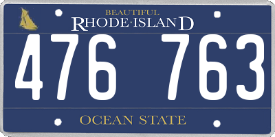 RI license plate 476763