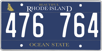 RI license plate 476764