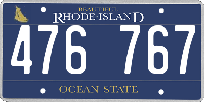 RI license plate 476767