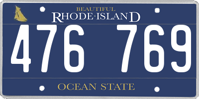 RI license plate 476769