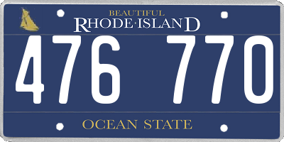 RI license plate 476770