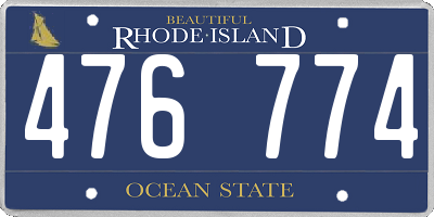 RI license plate 476774
