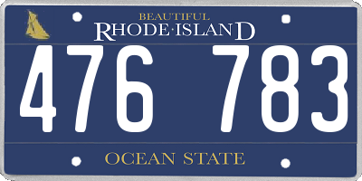 RI license plate 476783