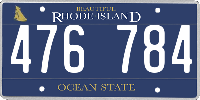 RI license plate 476784