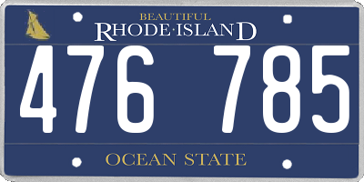 RI license plate 476785