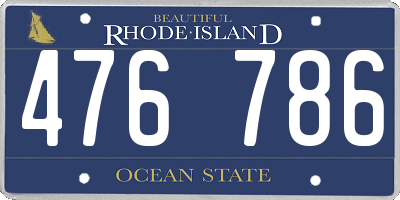 RI license plate 476786