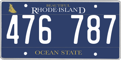 RI license plate 476787