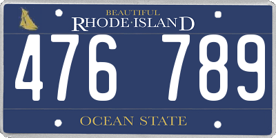 RI license plate 476789