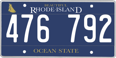RI license plate 476792