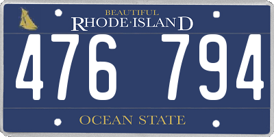 RI license plate 476794
