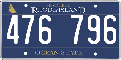RI license plate 476796